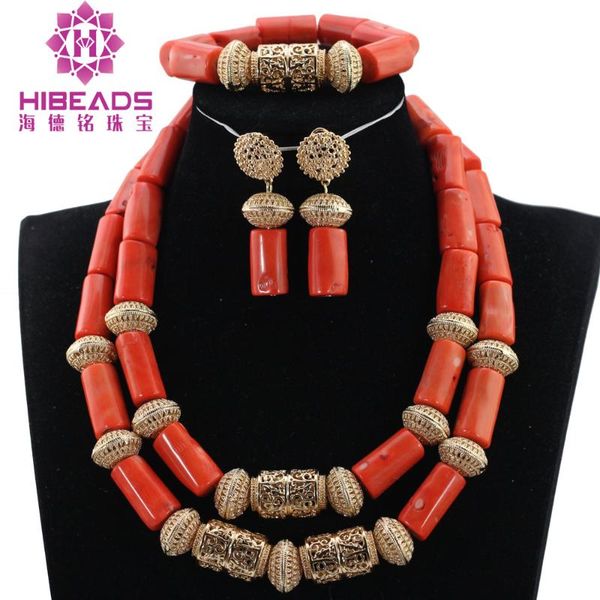 

earrings & necklace latest design chunky natural coral beads set nigerian wedding bracelet 2021 abh400, Silver