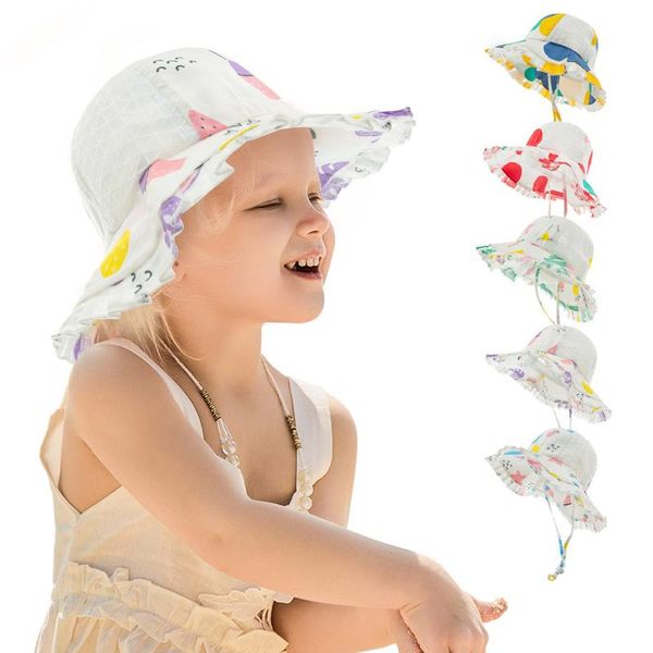 

caps & hats summer straw hat sunscreen baby beach men and women sun children fisherman breathable children's cap shade 2021, Yellow