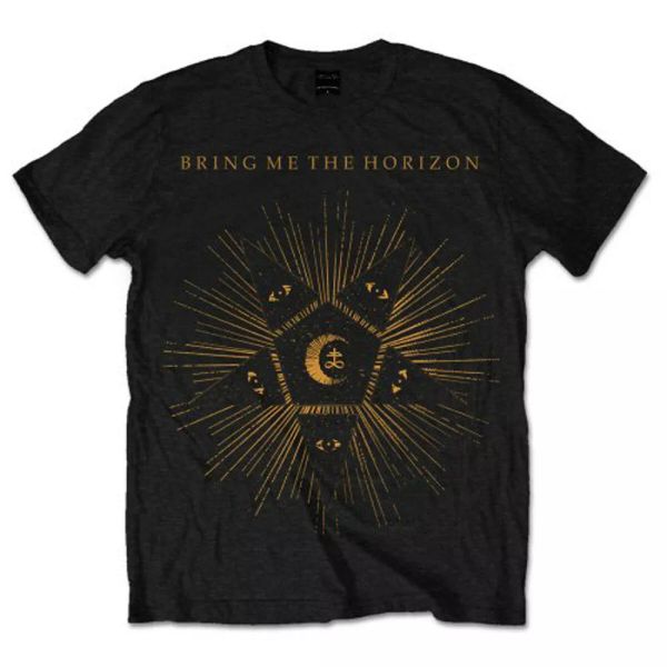 

bring me the horizon black star licensed men t-shirt, White;black
