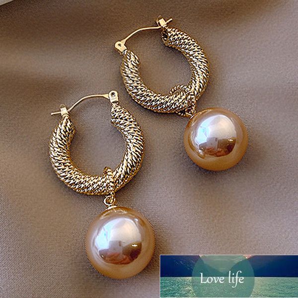 

new korean fashion round ball pearl drop earrings for women temperament luxury pearl earrings jewelry gifts for girlfriend factory price exp, Silver