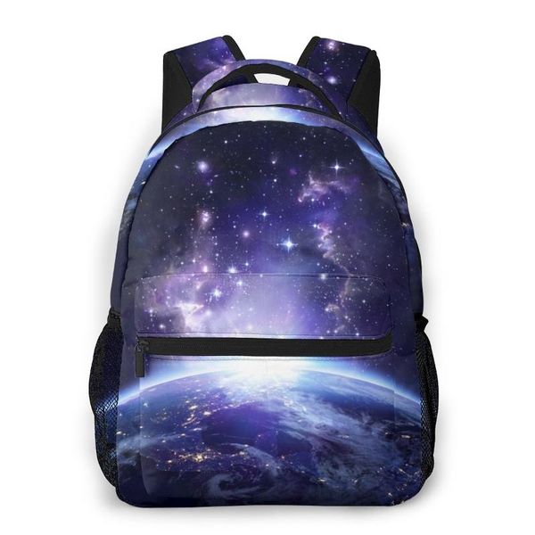

backpack mountaineering night earth in space shoulder bags backpacks