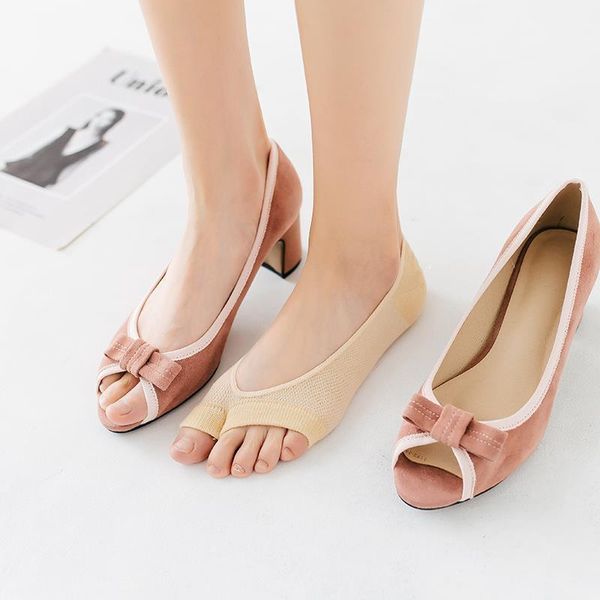 

socks & hosiery solid color women two-toed no show non-slip boats summer breathable girls low-cut sokken, Black;white