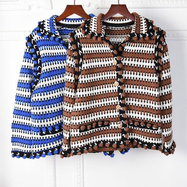 

2021 milan style spring summer brand same style sweater khaki blue print regular long sleeve women clothes mingzhi, White;black