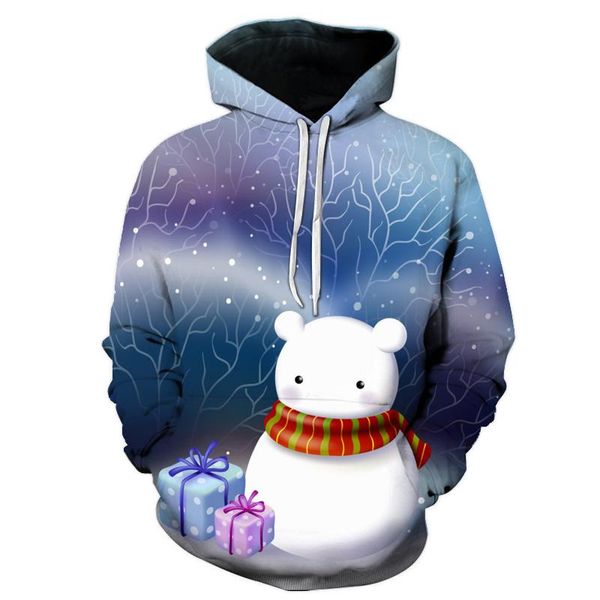 

men's hoodies & sweatshirts cartoon santa printed men's 3d hoodie fall/winter explosive snowman pattern christmas theme cute graphi, Black