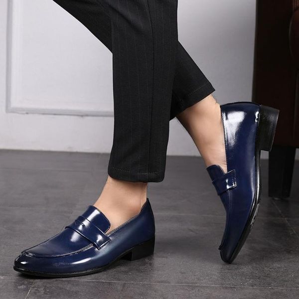 

men's business leather shoes comfortable put-on wedding lace dress formal suits and shoes#, Black