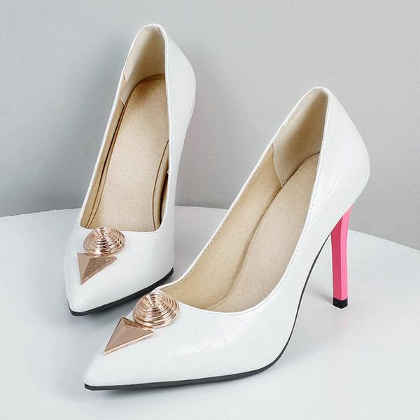 

dress shoes summer women single fashion pointed toe super high heels fall ladies thin heel spring shallow white, Black