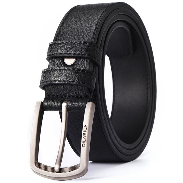 

belts men's leather simple pin buckle belt middle-aged youth casual business, Black;brown