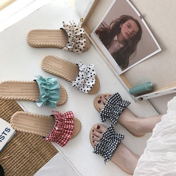 

spring fashion woman flip flop print bath home slippers, Black