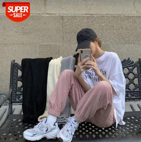 

pink corduroy sweatpants women's small body pants loose-fitting harem bloomers #ns04, Black;gray