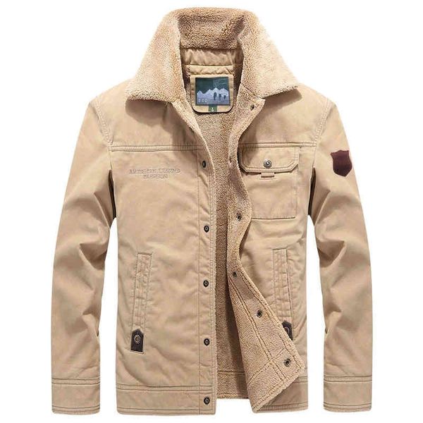 

men's thick wool windproof et, outdoor warm military coat, -6xl large, winter, Tan;black