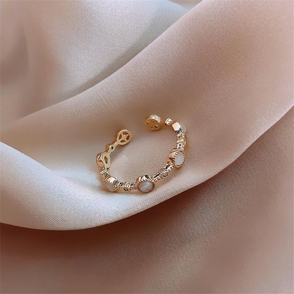 Bangle Opal Abertura Abertura Luz Luxo Moda Personalidade Ins-Tide Pequeno Redondo Frio Vento Frio Jóias Simples para Mulheres Menina Amizade Presentes