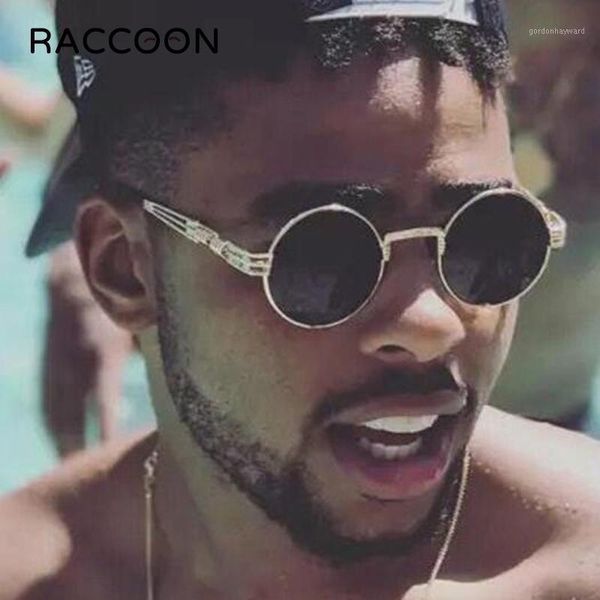 

retro fashion gothic steampunk sunglasses men women metal wrap eyeglasses round shades brand designer sun glasses mirror uv400, White;black
