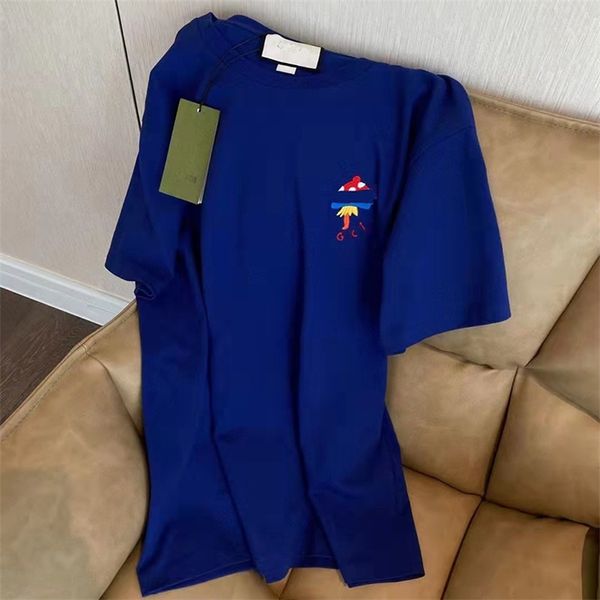 

warehouse clothing new style embroidered mushroom letter round sleeve women's shirt sale online_ltyy, White