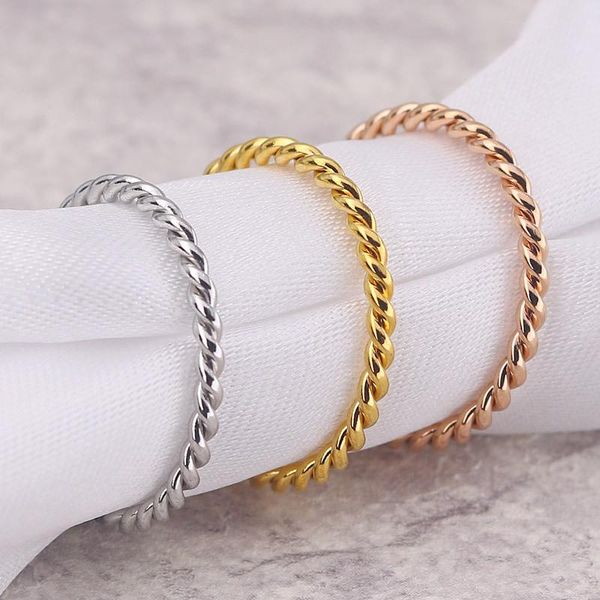 

wedding rings small twist korean fashion stainless steel female ring 2021 personality tail jewelry got engaged g, Slivery;golden