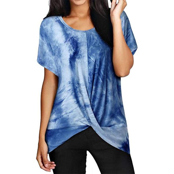 

women's t-shirt summer fashion tie dye t-shirts female short sleeve streetwear loose oversize harajuku tee shirts mujer xa631f, White