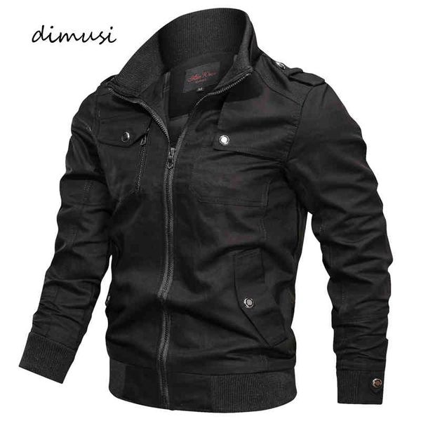 

dimusi autumn bomber casual male army military ets mens cotton slim outwear windbreaker baseball coats clothing, Black