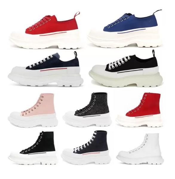 

fashion platform tread slick canvas woman's running shoes girls low lace-up casual boots pale pink red royal white triple black white s