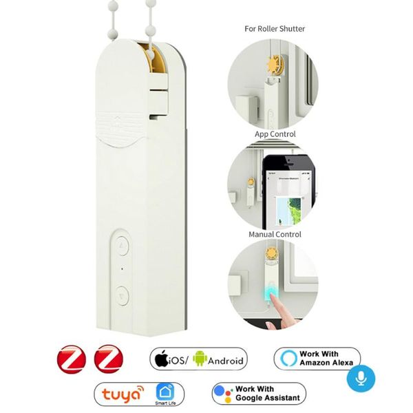 

smart home control tuya blinds drive motor zigbee motorized chain roller shade shutter solar powered