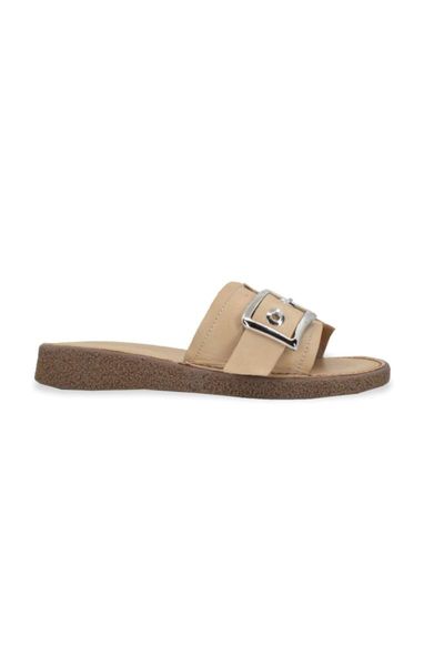 

slippers women's beige leather-1399, Black