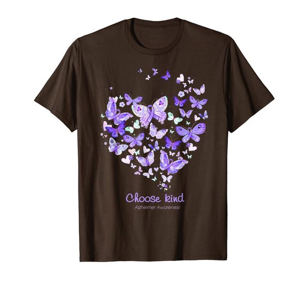 

choose kind alzheimer awareness butterflys heart gift t-shirt, White;black