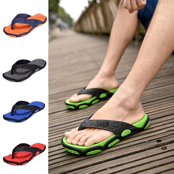 

new arrival summer mens shoe open toe slippers fashion beach shoes massage bathroom flip flops tongs homme ete, Black