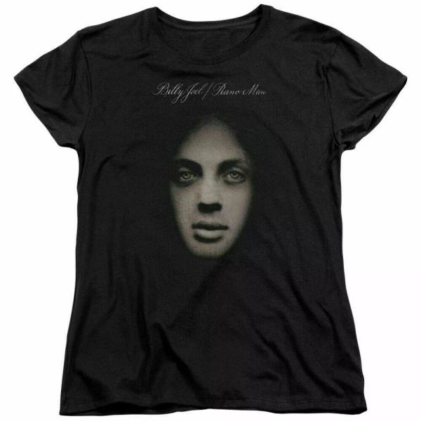 

Billy Joel Piano Man Womens T Shirt Licensed Rock N Roll Band Tee Ladies Black, White;black