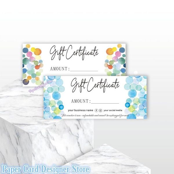 

customized modern gift certificate card custom dot shop voucher greeting cards