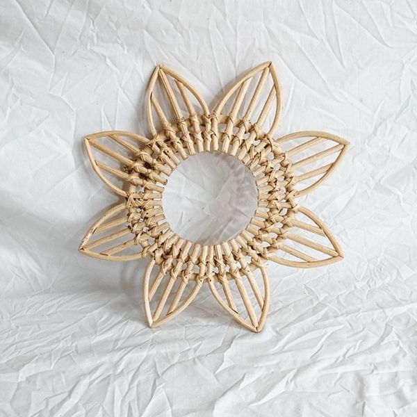 

mirrors rattan frame hanging wall mirror po frames wood art deco han drop