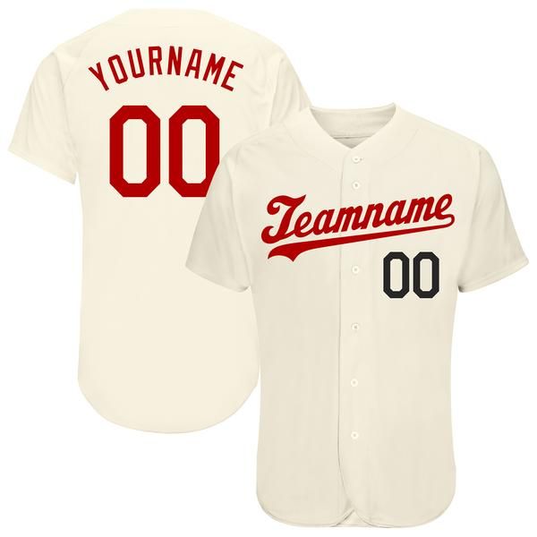

custom cream red-black authentic baseball jersey, Blue;black