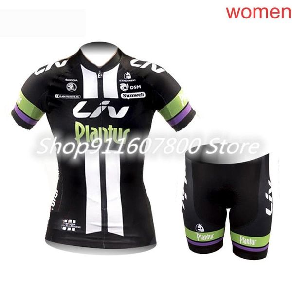 

summer pro team breathable liv womens short sleeve cycling jersey gel pad shorts set road racing uniform bicycle outfits sets, Black;blue