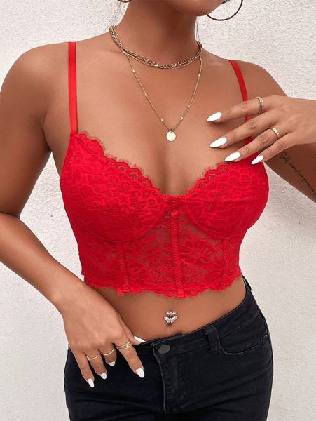 

lace bustier crop cami f5q6#, White