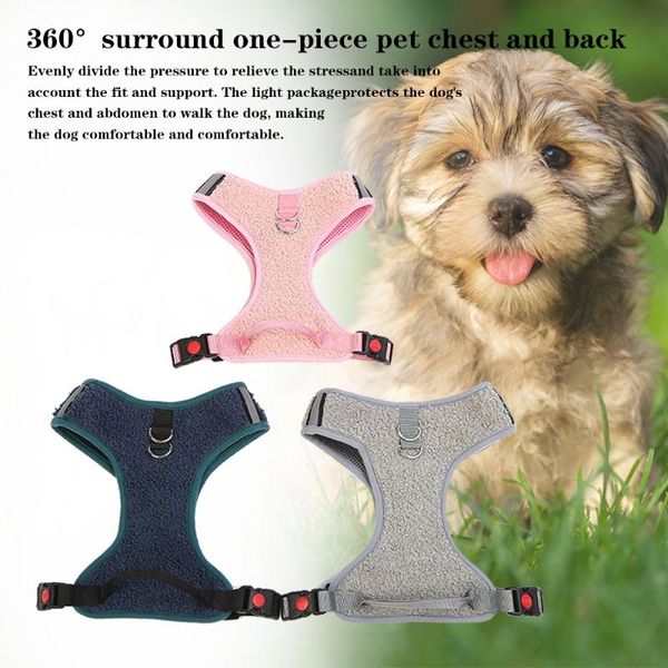

dog collars & leashes harness vest adjustable soft breathable solid color for dogs puppy collar cats pet chest strap