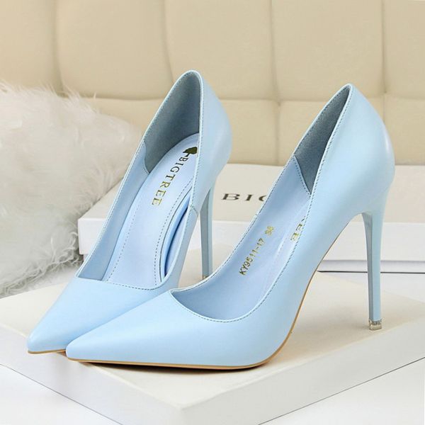 

high heels plus size womens shoes fine heel super high heel shallow mouth pointed bride shoes wedding shoes single shoes1, Black