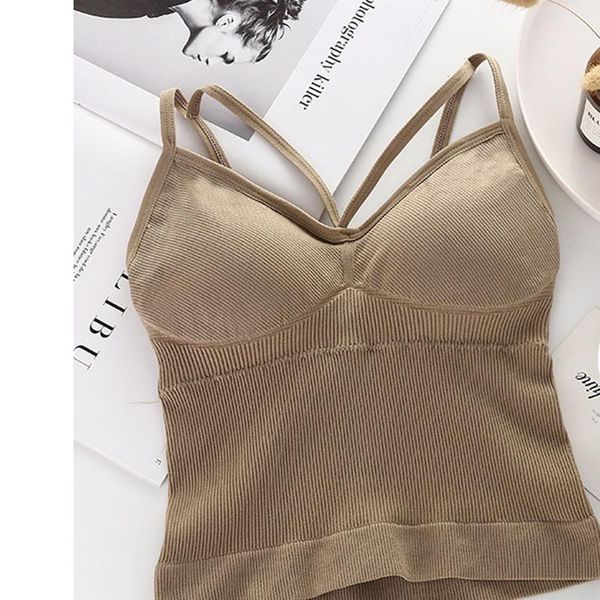 

yoga outfit women sports bra solid padded fitness running cropped sportswear gym tank athletic push up bras