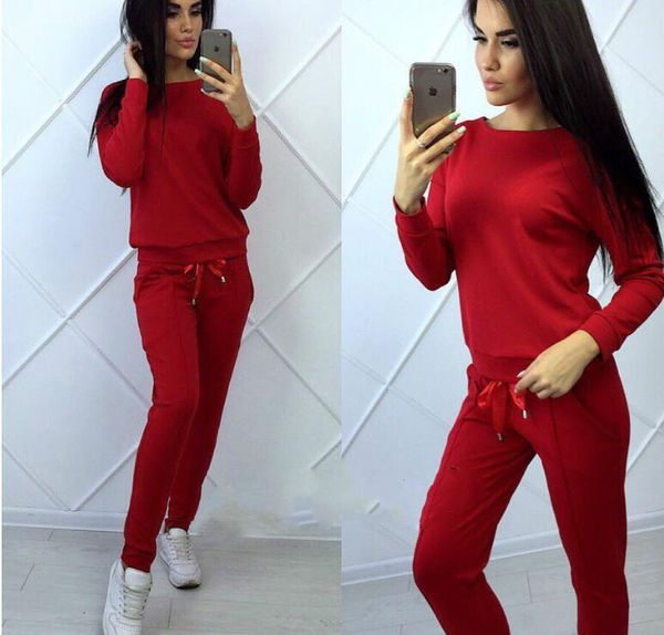 

high fashion women's printing frenulum long sleeves round collar sweater suit jogging femme, Gray