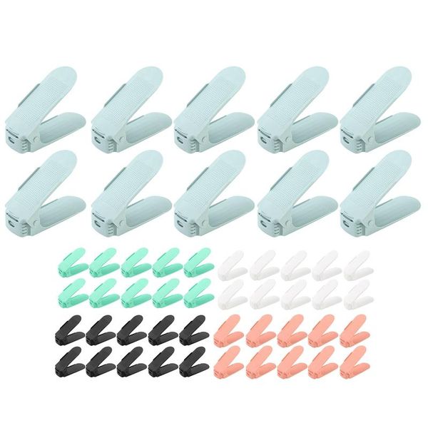 

clothing & wardrobe storage 10 pcs shoe rack adjustable stand cupboard closet for shoes shelf support slot space saving cabinet