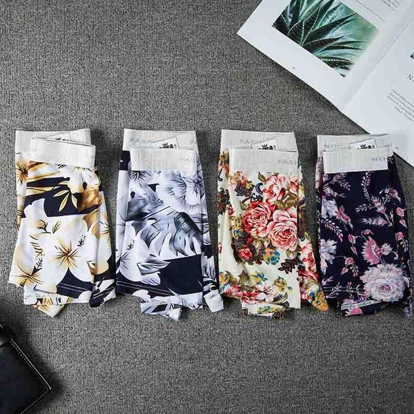 

4pcs/lot boxer men ice silk breathable comfortable underwear man boxers super-elastic shorts underpants male panties gay, Black;white