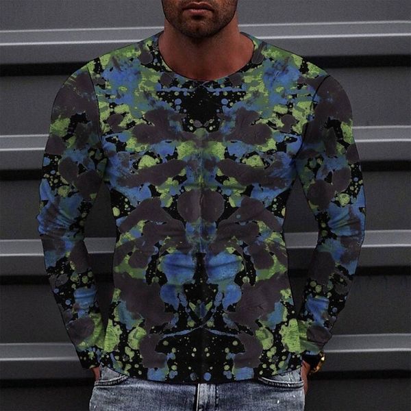 

men's tee t shirt 3d print graphic round neck casual daily print long sleeve fashion designer comfortable big and tall green x63o#, White;black