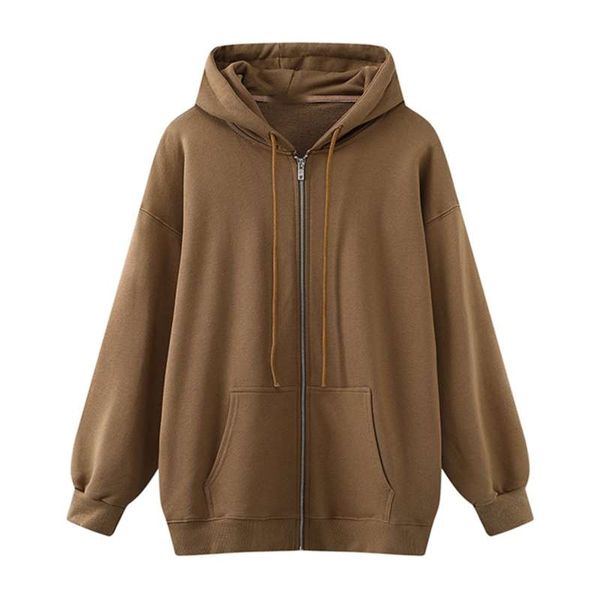 

oversize girls thick hoodies spring fashion ladies streetwear fleece outfits y2k boyfriend loose hoody women chic 210928, Black