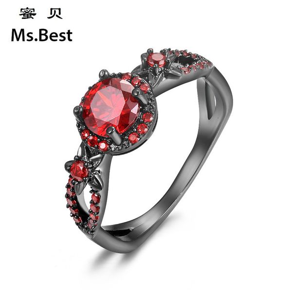 

colorful zircon gold ring, black women's ring jewelry, Silver