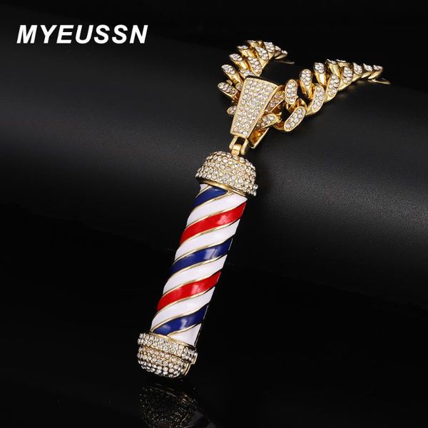 

pendant necklaces 2021 men women hip hop necklace with 13mm miami cuban chain iced out bling fashion jewelry gift, Silver