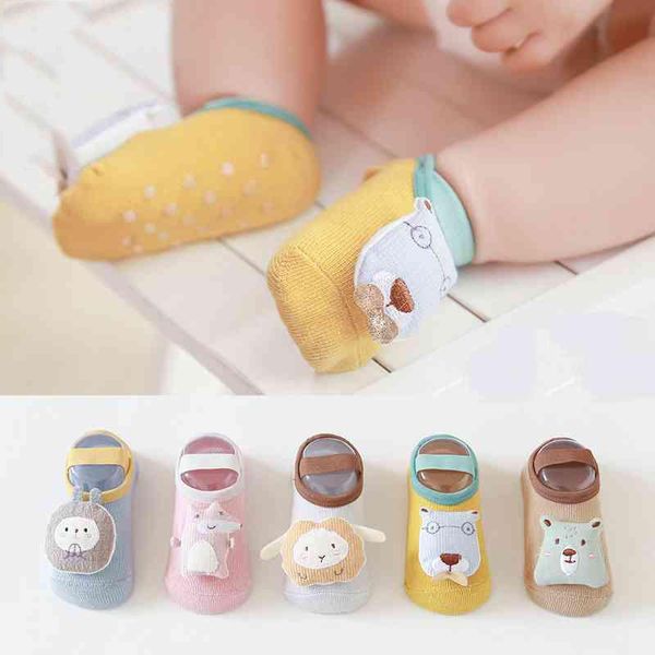 

summer baby socks cartoon animal doll anti slip kids floor boy girl cotton, Pink;yellow