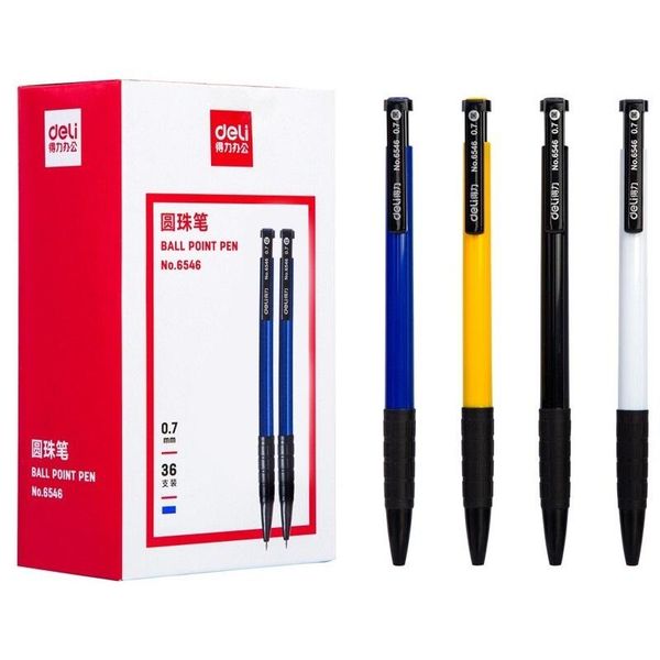 

ballpoint pens 36pcs classic click type pen blue color ink 0.7mm roller ball for writing office signature school student a6505, Blue;orange