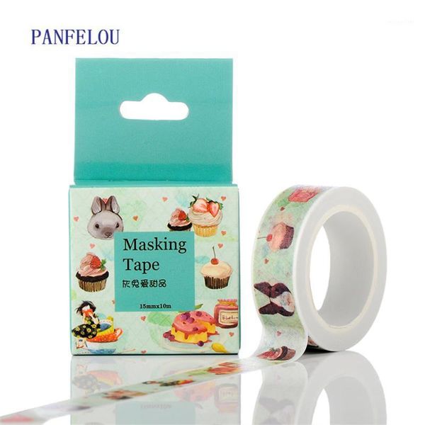 Confezione regalo PANFELOU 1.5CMx10M Dessert Cartone animato Adesivi Mascheratura bordo Linea adesiva Carta Washi Tape Fai da te Scrapbooking Conto mano