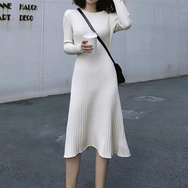 

casual dresses spring/autumn knitting cotton for women sheath long sleeve office lady bodycon dress white maxi, Black;gray