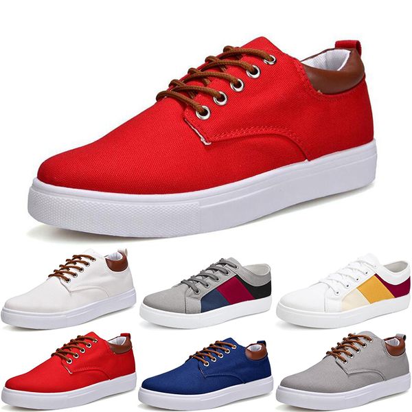 

2024 men fashion canvas sneakers shoes black white blue grey red khaki mens casual out jogging walking item fourty five