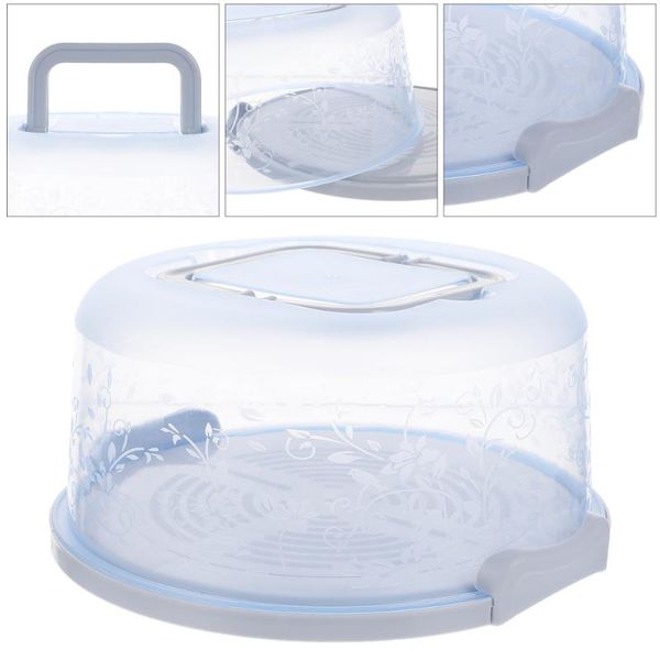 

gift wrap 1pc buckle round cake carrier with handle portable handy cupcake holder tray