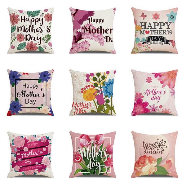 

pillow case irisbell mother's day printed pillowcase home sofa decorated comfortable linen car soft square 45Ã45cm cushion cover