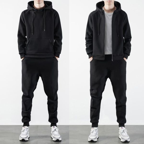 

men's tracksuits thin cotton casual sportswearmen's sports suit autumn hooded hedging trousers fashion 2021, Gray