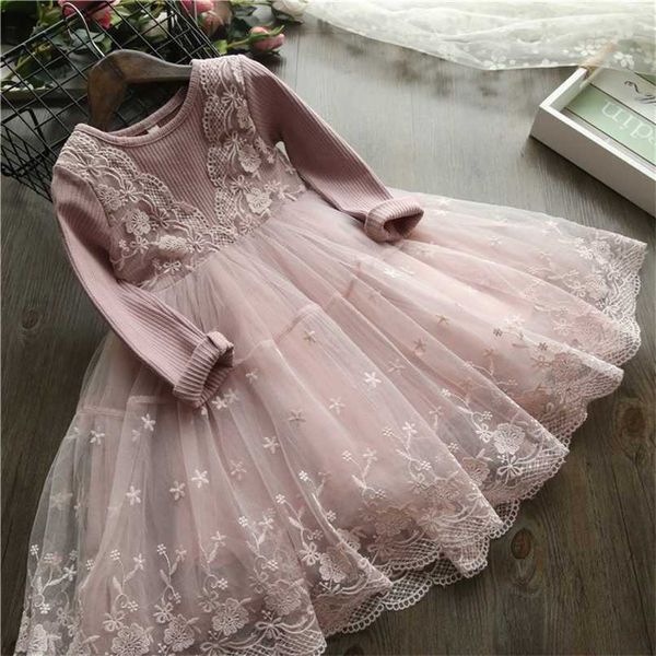 

spring autumn long sleeves children girl dresses casual school dress for girls fancy dress kids girl party wear clothing 3 8t 211025, Red;yellow